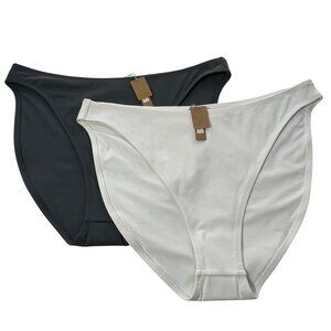 SKIMS Shaping Swim Dipped Bikini Bottom Lot of 2 Marble Gunmetal 3X